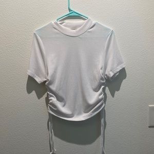 White scrunch up side shirt from cotton on